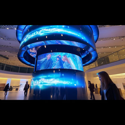 شاشة LED كبيرة مرنة شفافة P3 - P6 شاشة LED رقيقة للغاية