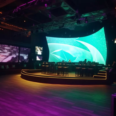 شاشة فيديو منحنية مخصصة IP65 شاشة LED P4 داخلية