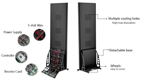 أداة إعلان الأرضية المتنقلة للداخل P1.667 LED Display 6000nits IP43 320x160 مم