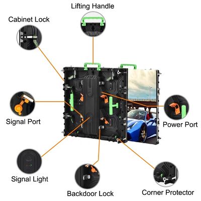 P2.976 Pixel Pitch IP65 مقاوم للماء معدل تحديث 3840 هرتز شاشة عرض LED في الهواء الطلق استئجار LED Video Wall