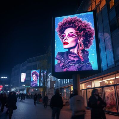 960*960mm IP65 الشاشة المضادة للماء في الهواء الطلق مع 5000-7000cd / m2 الوضوح للرؤية العالية