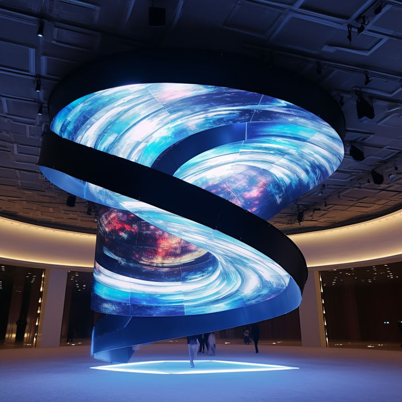 سينفوني من الضوء والتصميم شاشة عرض LED منحنية حديثة لحفلات داخلية