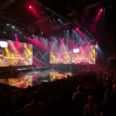 عرض خارجي ملون بالكامل P5 LED Stage Screen استئجار كبير