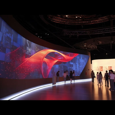 شاشة LED غير منتظمة منحنية P4 / P4.81 عرض LED خفيف الوزن