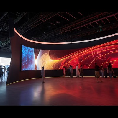 شاشة مرئية منحنية مخصصة 14 بت شاشة LED P3 داخلية