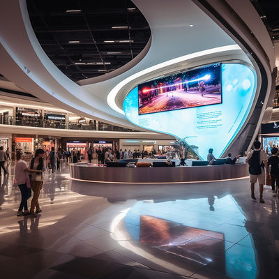 شاشة LED منحنية خارجية مضادة للوهج شاشة LED واضحة عالية السطوع